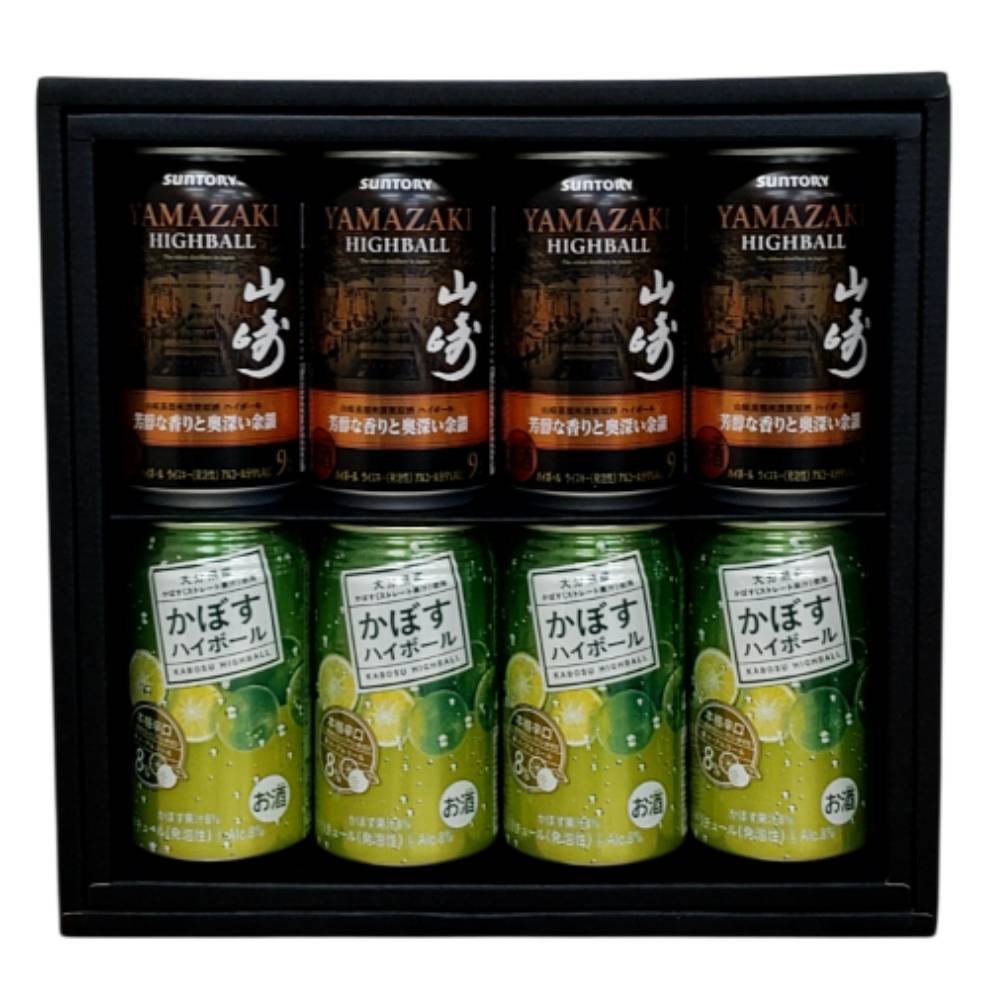 ハイボール缶8本セット サントリー プレミアムハイボール山崎 〈芳醇な香りと奥深い余韻〉9%  350ml x 4本 JAフーズおおいた かぼすハイボール 8% 340ml x 4本