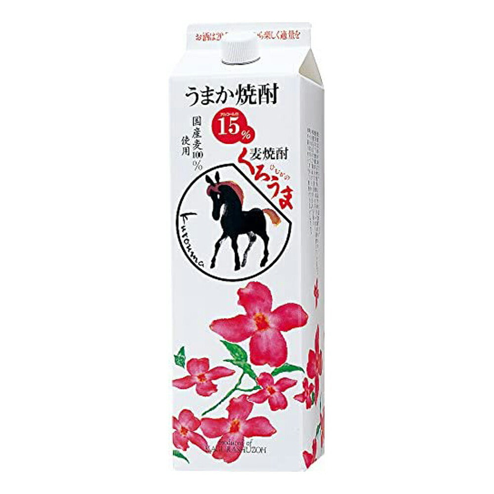 お酒 焼酎 ギフト 神楽酒造 本格麦焼酎 くろうまパック 15° 1800ml